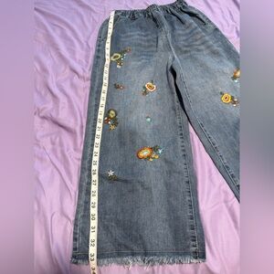 Ailaili Embroidered Floral Wide-Leg Jeans #2